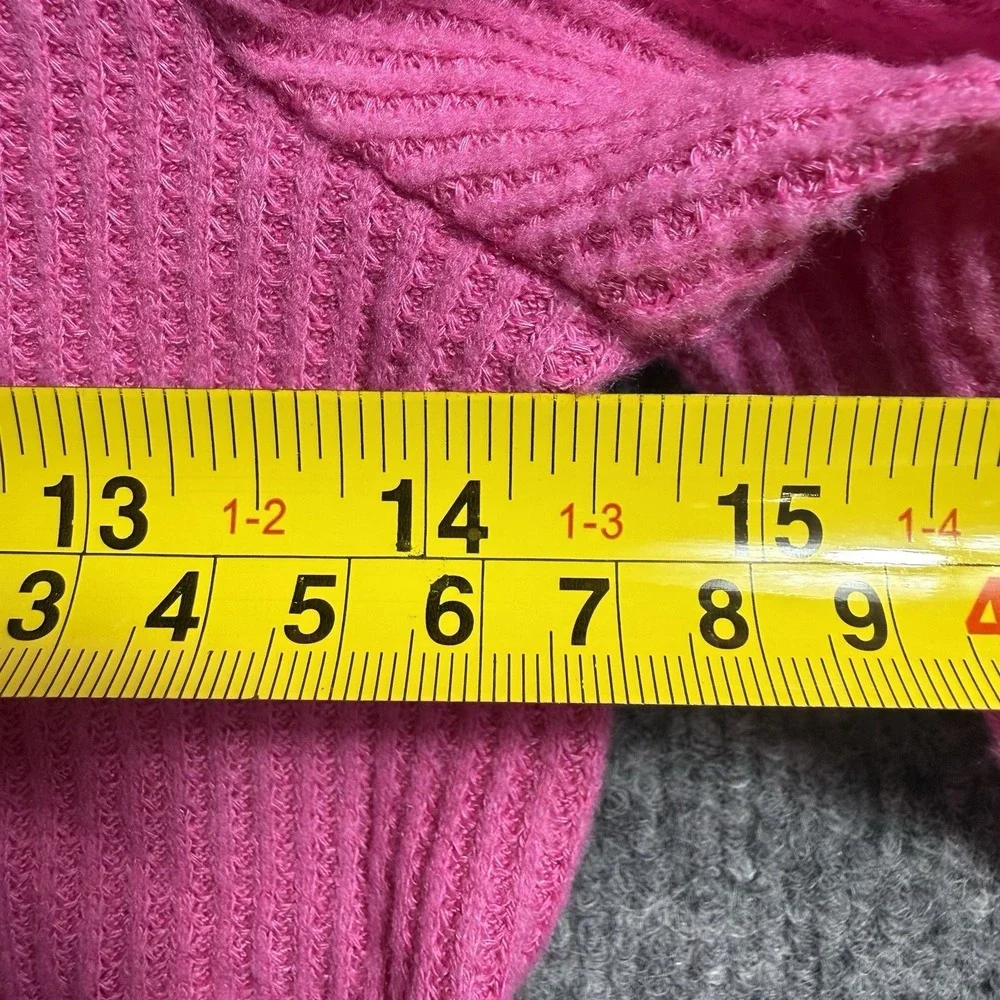 NWT Cat & Jack Girls Long Sleeve Cozy Waffle Knit Dress Pink Tiered Large 10/12